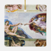 Michelangelo - Aanmaak van Adam, Sistine Chapel's Keramisch Ornament (Achterkant)