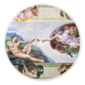 Michelangelo - Aanmaak van Adam, Sistine Chapel's Keramische Knop (Voorkant)