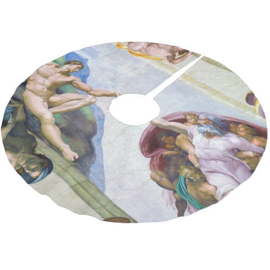 Michelangelo - Aanmaak van Adam, Sistine Chapel's Kerstboom Rok (Gekanteld)