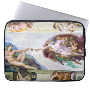 Michelangelo - Aanmaak van Adam, Sistine Chapel's Laptop Sleeve