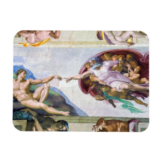 Michelangelo - Aanmaak van Adam, Sistine Chapel's Magneet (Horizontaal)