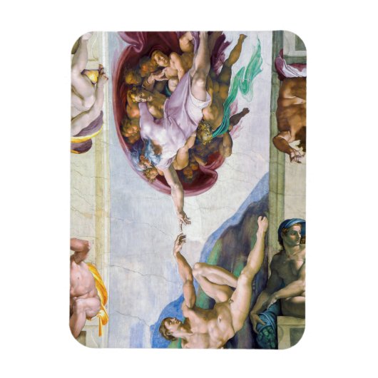 Michelangelo - Aanmaak van Adam, Sistine Chapel's Magneet (Verticaal)