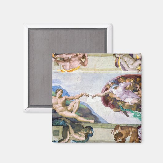 Michelangelo - Aanmaak van Adam, Sistine Chapel's Magneet (Voorkant / Achterkant)