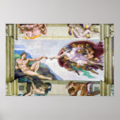 Michelangelo - Aanmaak van Adam, Sistine Chapel's Poster (Voorkant)