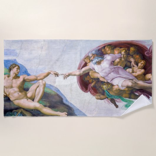 Michelangelo - Aanmaak van Adam, Sistine Chapel's Strandlaken (Voorkant)
