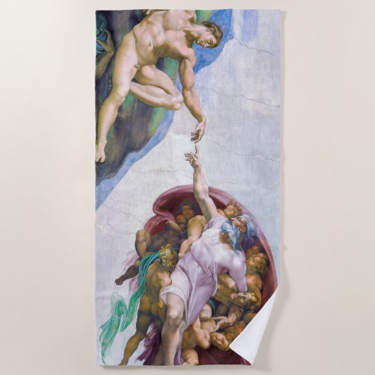 Michelangelo - Aanmaak van Adam, Sistine Chapel's Strandlaken (Voorkant)