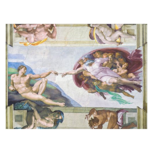 Michelangelo - Aanmaak van Adam, Sistine Chapel's Tafelkleed (Voorkant (Horizontaal))