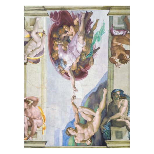 Michelangelo - Aanmaak van Adam, Sistine Chapel's Tafelkleed (Voorkant)