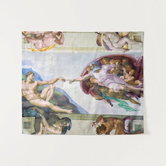 Michelangelo - Aanmaak van Adam, Sistine Chapel's Wandkleed (Voorkant (horizontaal))