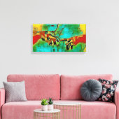 Michelangelo Abstracte schepping van Adam (kleurri Canvas Afdruk (Insitu (Woonkamer))