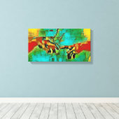 Michelangelo Abstracte schepping van Adam (kleurri Canvas Afdruk (Insitu (Houten vloer))