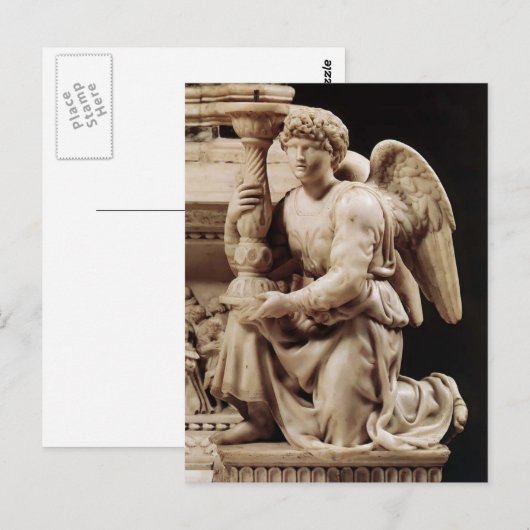 Michelangelo-Angel met Candlestick Briefkaart (Voorkant / Achterkant)