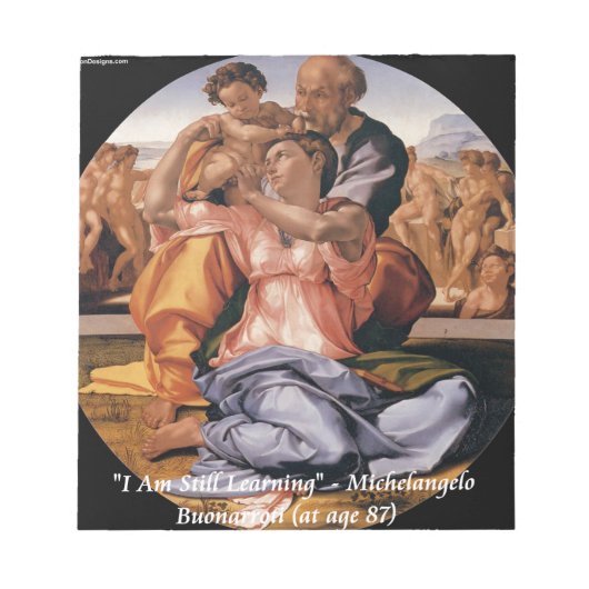 Michelangelo Art & Famous "Learning" Citaat Notitieblok (Voorkant)