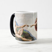 Michelangelo Buonarroti is de schepping van Adam Magische Mok (Voorkant links)