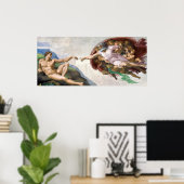 Michelangelo Buonarroti is de schepping van Adam Poster (Thuiskantoor)