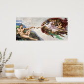 Michelangelo Buonarroti is de schepping van Adam Poster (Keuken)