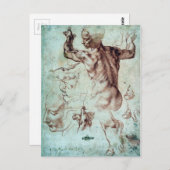 Michelangelo Buonarroti-onderzoeken naar Libische  Briefkaart (Voorkant / Achterkant)