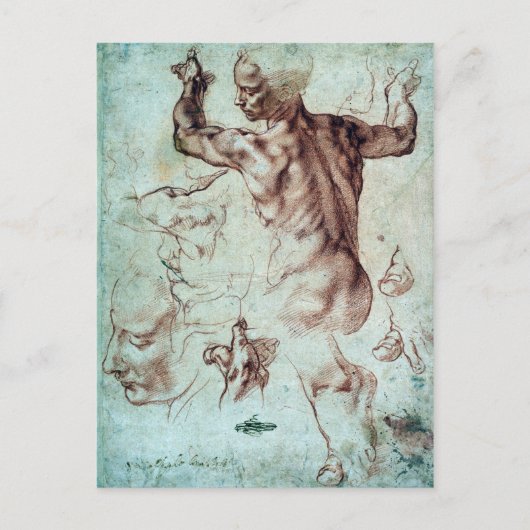 Michelangelo Buonarroti-onderzoeken naar Libische  Briefkaart (Voorkant)