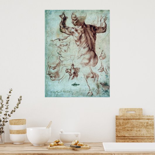 Michelangelo Buonarroti Studies for Libyan Sibyl Poster (Keuken)