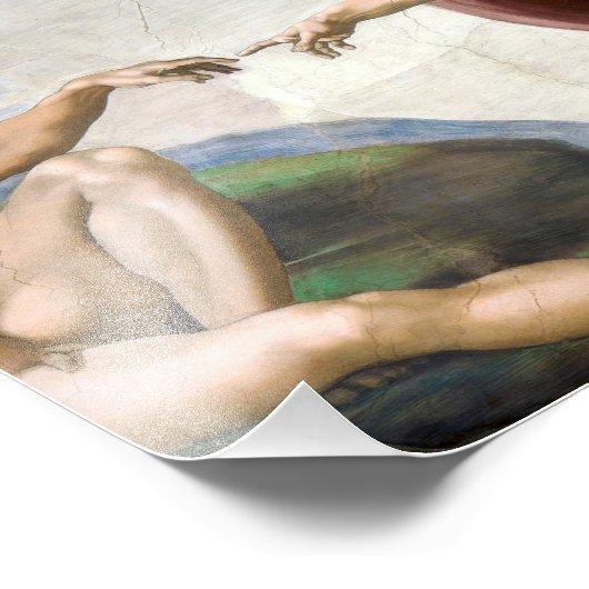 Michelangelo Buonarroti's schepping van Adam (ci Foto Afdruk (Hoek)
