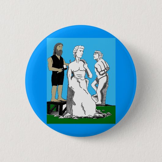 Michelangelo Carving David Ronde Button 5,7 Cm (Voorkant)