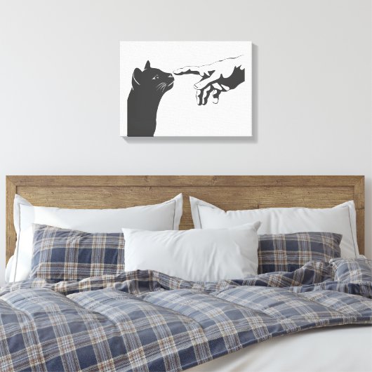 Michelangelo Cat - Kies achtergrondkleur Canvas Afdruk (Insitu (Slaapkamer))