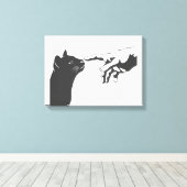 Michelangelo Cat - Kies achtergrondkleur Canvas Afdruk (Insitu (Houten vloer))