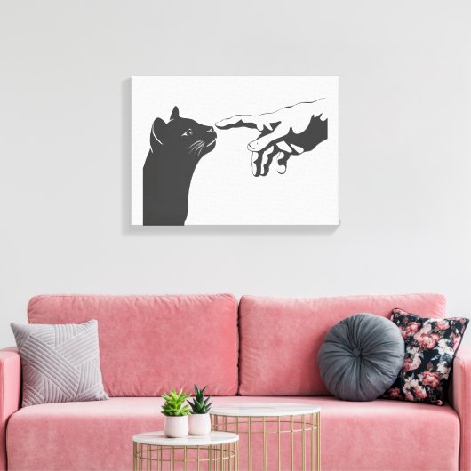 Michelangelo Cat - Kies achtergrondkleur Canvas Afdruk (Insitu (Woonkamer))