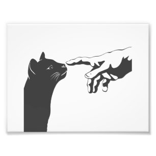 Michelangelo Cat - Kies achtergrondkleur Foto Afdruk