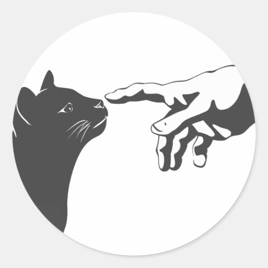 Michelangelo Cat - Kies achtergrondkleur Ronde Sticker (Voorkant)