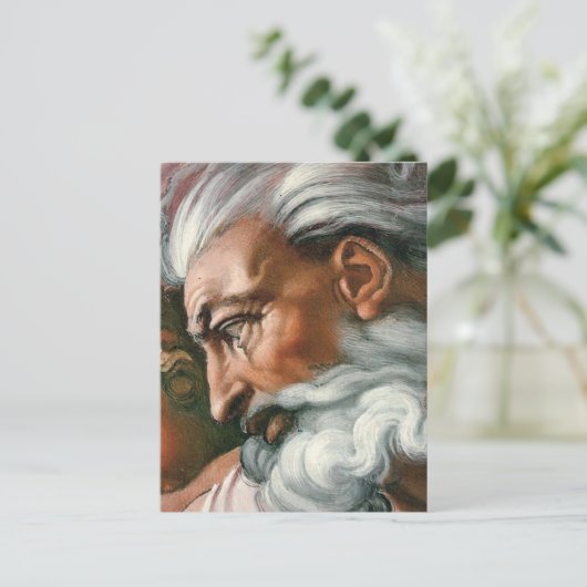 Michelangelo Creatie Adam God Art Briefkaart (Staand voorkant)