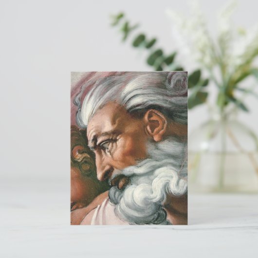 Michelangelo Creatie Adam God Art Briefkaart (Staand voorkant)
