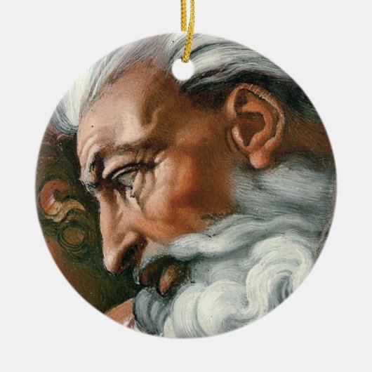 Michelangelo Creatie Adam God Art Keramisch Ornament (Voorkant)