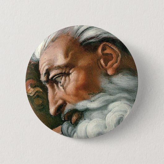 Michelangelo Creatie Adam God Art Ronde Button 5,7 Cm (Voorkant)