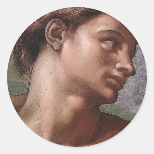 Michelangelo Creatie Adam God Art Ronde Sticker (Voorkant)