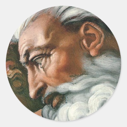 Michelangelo Creatie Adam God Art Ronde Sticker (Voorkant)