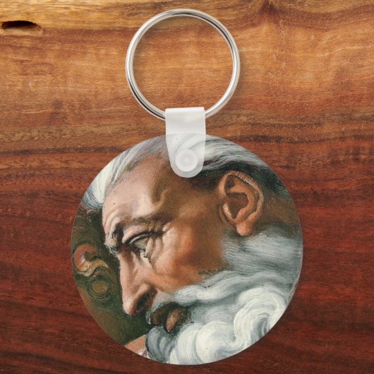 Michelangelo Creatie Adam God Art Sleutelhanger (Voorkant)