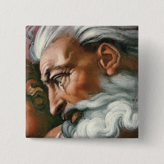 Michelangelo Creatie Adam God Art Vierkante Button 5,1 Cm (Voorkant)