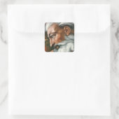 Michelangelo Creatie Adam God Art Vierkante Sticker (Tas)