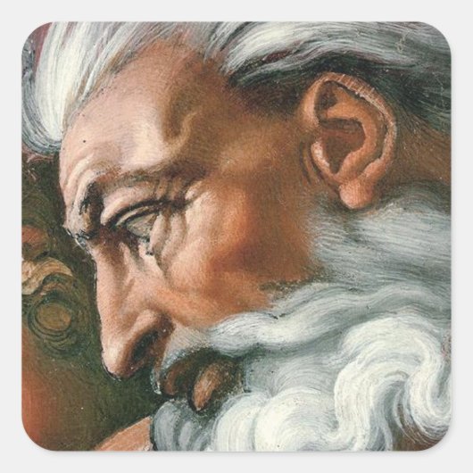 Michelangelo Creatie Adam God Art Vierkante Sticker (Voorkant)
