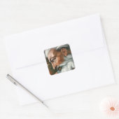 Michelangelo Creatie Adam God Art Vierkante Sticker (Envelop)