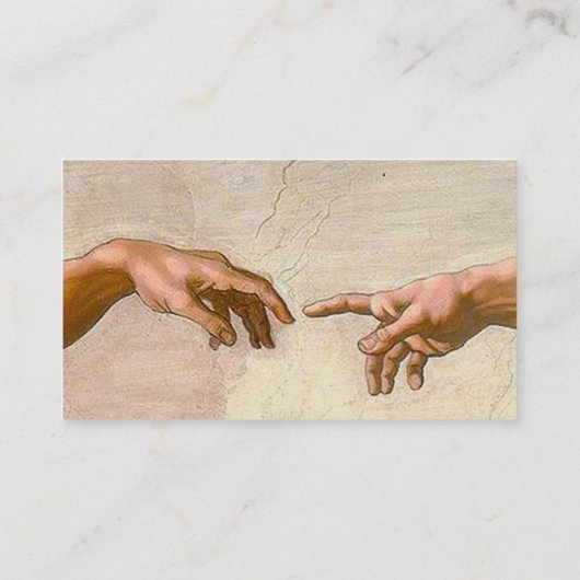 Michelangelo Creatie Adam God Art Visitekaartje (Achterkant)