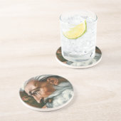 Michelangelo Creatie Adam God Art Zandsteen Onderzetter (Zijkant)