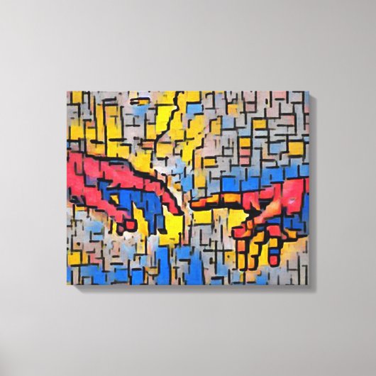 Michelangelo Creatie van Adam Abstract en kleurrij Canvas Afdruk (Voorkant)