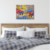 Michelangelo Creatie van Adam Abstract en kleurrij Canvas Afdruk (Insitu (Slaapkamer))