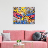 Michelangelo Creatie van Adam Abstract en kleurrij Canvas Afdruk (Insitu (Woonkamer))