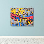 Michelangelo Creatie van Adam Abstract en kleurrij Canvas Afdruk (Insitu (Houten vloer))
