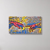 Michelangelo Creatie van Adam Abstract en kleurrij