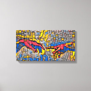 Michelangelo Creatie van Adam Abstract en kleurrij Canvas Afdruk