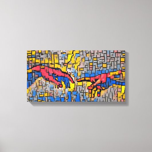 Michelangelo Creatie van Adam Abstract en kleurrij Canvas Afdruk (Voorkant)